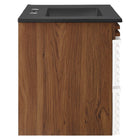 Modway - Render Fixation murale de 30" Vanette de salle de bain - Noyer blanc Noir-Tiroirs à extension complète