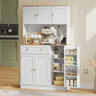 HOMCOM - Armoire 68 po avec station de recharge - blanc-Quatre porte-épices sur les portes pour un accès facile à vos saveurs préférées 