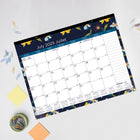 Blueline - 2025-2026 18-mois sous-main académique mensuel - 22 po x 17 po - Blossom - Bilingue-Compte à rebours des jours passés et à venir, met en évidence les jours fériés et les phases de la lune