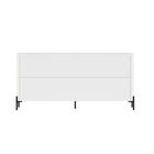 Manhattan Comfort - Ensemble de 2 buffets et meubles d’appoint modernes Abbey - Blanc-15,7 po L x 66,9 po l x 32 po H