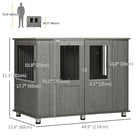 PawHut - Meuble caisse pour chien - table d’appoint niche pour très grands chiens - gris-Couleur : Gris 