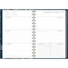 Mead - Agenda hebdomadaire/mensuel Caprice floral 2025 - 8-1/2 po H x 5 1/2 po l - Bleu - Bilingue-Une semaine sur deux pages comprenant un espace de planification pour chaque jour afin de noter des rappels, ainsi qu'un calendrier de référence du mois actuel et futur 