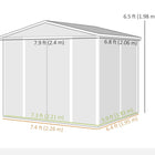 Outsunny - Abri de jardin 8'x7' avec serrure et cadre de sol, gris clair-2 portes coulissantes pour un accès facile, verrouillables pour plus de sécurité (3 clés incluses)