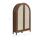Modway - Calista 63 po voûté Armoire de rangement avec bureau pliant - Noyer-Portes en panneaux en rotin factice