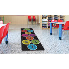 Ashley Productions - Smart Poly The Original Fun Mat - Coureur de Tapis - 15 -5" x 47" - Nombres 1-10 - Cercles de Craie Colourés-Antidérapant et durable : Le support en caoutchouc robuste garantit la sécurité et la durabilité, idéal pour les zones à fort passage.