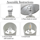 Simple Designs - Mini lampe de table texturée - Blanc cassé avec abat-jour assorti-10