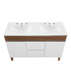 Modway - Render 48" Meuble de salle de bain à double lavabo - Blanc Noyer Blanc-9
