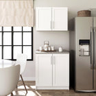 Prepac - Cabinet de base de rangement Elite 32 po avec portes à panneaux, cabinet de salle de bains avec 1 étagère ajustable - Blanc-Les portes en MDF à bords profilés (arrondis) ajoutent un niveau de sophistication