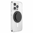 PopSockets - PopGrip pour MagSafe rond avec anneau adaptateur Triangle Knurled Black-Retirez facilement le dessus pour recharger votre téléphone sans fil.