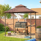 Outsunny - Gazebo tente pavillon ignifuge avec auvent et ombrage pour ...