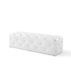 Modway - Amour Entrée à boutons touffés de 60" Imitation cuir Banc - Blanc-Capacité de poids du développé couché : 500 lbs