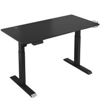 LjubLjana - Bureau assis-debout à hauteur réglable électrique de 53 po - Noir-Conception robuste en 4 parties - Cette table peu encombrante de 53,5 po x 23,6 po s'intégrera facilement dans votre espace de bureau tout en offrant suffisamment d'espace pour une variété de configurations de moniteurs et d'ordinateurs portables ainsi que des matériaux de travail importants, des fournitures, et décor