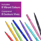 Paper Mate - Flair - Stylos-feutres doubles - Pointes pinceau et moyennes (0,7 mm) - Assortiment - paquet de 8-Huit stylos par paquet