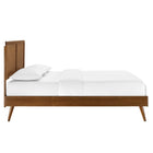 Modway - Alana Bois Lit à plateforme queen avec pieds écartés, Noyer-Construction en bois, MDF et placage