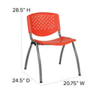 Flash Furniture - Chaise empilable de la série HERCULES, en plastique orange pour supporter jusqu'à 880 lb. avec cadre en titane-Le dossier perforé permet la circulation de l'air