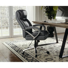 Flash Furniture - Fauteuil de direction à pivot, série Hercules pour tailles fortes, avec siège très large, noir (GO2092M1BK)-Rembourrage en LeatherSoft noir