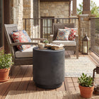 HOMCOM - Table d’appoint finition béton - gris charbon-Fabriqué à partir de poudre de minerai inorganique pour une stabilité et une résistance à l’humidité, idéal pour une utilisation intérieure et extérieure 