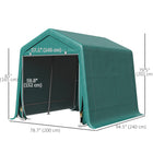 Outsunny - Tente de rangement de jardin 7,9'x6,6', abri de vélo robuste, vert-La conception intégrée de la couverture offre un ajustement parfait et une bonne stabilité 