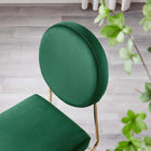 Modway - Craft Performance Velvet Fauteuils d’accompagnement à manger Ensemble de 2 - Vert Or-Capacité de poids de la chaise : 330 lb.