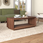 Hudson&Canal - Table basse rectangulaire Tannen , 48 po de largeur, noyer satiné-Finition en noyer satiné vieilli aspect bois