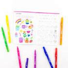 Tombow - Apprendre à Doodle kit-Couleurs TwinTone incluses dans le kit : 06 jaune vert, 25 rouge, 76 orange carotte, 48 orange miel, 03 jaune, 07 vert, 85 vert émeraude, 74 aqua, 45 bleu français, 15 bleu, 21 violet pâle, 19 violet, 81 framboise, 77 rose cerise, 60 rose princesse, 79 rose bonbon, 49 gris, 41 chocolat.