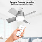Bell+Howell - Lampe de ventilateur à douille de 15,7 po avec télécommande - Nickel-Choisissez parmi plusieurs vitesses de ventilateur : élevée, moyenne ou faible