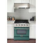 Kucht - 30 po Série KNG Cuisinière Pro Style au gaz naturel - Acier inoxydable/Vert-Porte de four interchangeable disponible en neuf couleurs