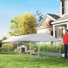 PawHut - Parc extérieur pour chien avec bols rotatifs réglables 19,7 pi x 7,5 pi x 5,2 pi-La serrure anti-évasion garde votre chien en sécurité 