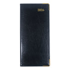 Brownline - 2026 Agenda hebdomadaire de poche Executive - 6-7/8 po x 3-3/16 po - Couleurs assorties - Trilingue-Reliure cousue avec couverture flexible en cuir contrecollé