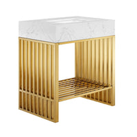 Modway - Gridiron 30" Vanette de salle de bain - Or blanc-Vanité de salle de bain moderne