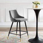 Modway - Adorn Performance Velvet Tabouret de comptoir - Gris-Rembourrage en velours polyester Performance