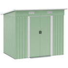 Outsunny - Abri de jardin avec portes verrouillables, vert clair-Les portes doubles avec serrures renforcent la sécurité 
