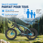 Gyrocopters - Vélo électrique pour adultes Zapphire - Vitesse 32 km/h - Autonomie (assistance électrique) 91 km - Noir-Grâce aux pneus « fat » de 20 x 3 pouces et aux freins à disque avant et arrière, vous pouvez rouler en toute confiance sur différents types de surfaces