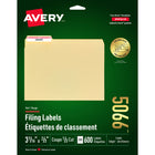 Avery – Étiquettes de classement TrueBlock pour imprimantes laser/jet d'encre, 3 7/16 po x 2/3 po, barre rouge, paq./600, 5066-Étiquettes de chemises de classement