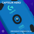 Logitech - Souris optique de jeu sans fil  G305 Lightspeed, bleue-Technologie sans fil LIGHTSPEED: la technologie sans fil ultra-rapide LIGHTSPEED offre une expérience de jeu sans décalage, avec une réactivité et une fiabilité incroyables, grâce à un taux de rapport de 1 kHz