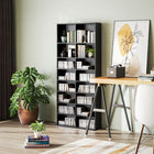 HOMCOM - Armoire multimédia double, étagère à DVD à 9 niveaux avec 18 compartiments - noir-Sangles anti-basculement pour fixer au mur 