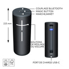 Ultimate Ears - MEGABOOM 4 enceinte Bluetooth portable étanche, Noir actif-Enceinte sans fil résistante aux chutes, avec longue portée: profitez d'une portée sans fil de 45 mètres et d'une résistance aux chutes jusqu’à 1 mètre