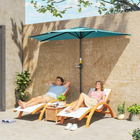 Outsunny - Parasol demi-rond pour patio avec manivelle et évent - 9,8 pi - bleu clair-Fabriqué avec une structure métallique solide offrant une résistance supérieure