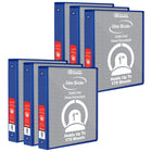 BAZIC Products - Classeur à 3 anneaux de 1 po avec 2 pochettes - Bleu - Paquet de 6-Couverture en vinyle dur