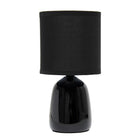 Simple Designs - Petite lampe de table ronde - noire avec abat-jour assorti-Une base à coudre et un abat-jour en tissu TC assorti sont le complément d'éclairage parfait pour votre espace et s'adaptent à tous les décors !