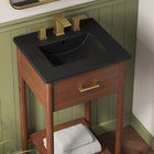 Modway - Zaire 18" Vanette de salle de bain - Noir noyer-Jambes effilées