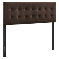 Modway - Emily Velours de performance résistant aux taches Tête de lit Queen size, Marron chocolat-Velours de performance résistant aux taches