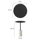 Modway - Lyric Manche Table d’appoint - Blanc Noir-Marbre blanc