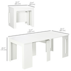 HOMCOM - Table à manger rectangulaire extensible 23,6 po-70,9 po pour 6-8 personnes - blanc-Ces panneaux peuvent être placés sous la table lorsqu'ils ne sont pas utilisés 