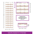 Teacher Created Resources - Tableau de stockage de fichiers à 10 pochettes - 14 po x 58 po - Confettis-Solide, durable et pratique