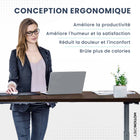 MotionGrey - Bureau debout électrique réglable Ergo2 avec réglages de mémoire - 43 po x 24 po, plateau brun foncé, cadre noir-8
