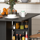 HOMCOM - Table à manger pliante à abattant 55 po avec étagères de rangement pour 4-6 - noir-Structure en panneau de particules solide pour une durabilité quotidienne