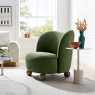 Modway - Monroe Performance Velvet Chaise d’accent - Noyer vert mousse-Rembourrage en mousse dense