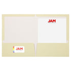 JAM Paper Chemises de présentation ivoire et luisantes à 2 pochettes, 100/paquet-Dimensions : 11,5 po haut. x 9,5 po larg. x 0,1 po prof.