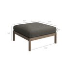 Modway - Eleni Square Terrasse extérieure Bois de teck Ottoman - Gris silex-Cadre en bois de teck
